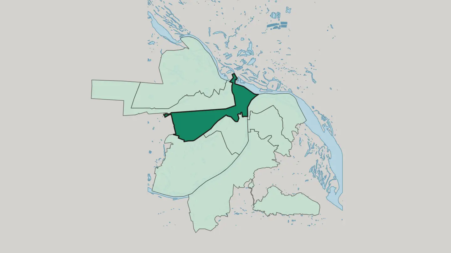 Map of Kanavinsky City District in Nizhniy Novgorod