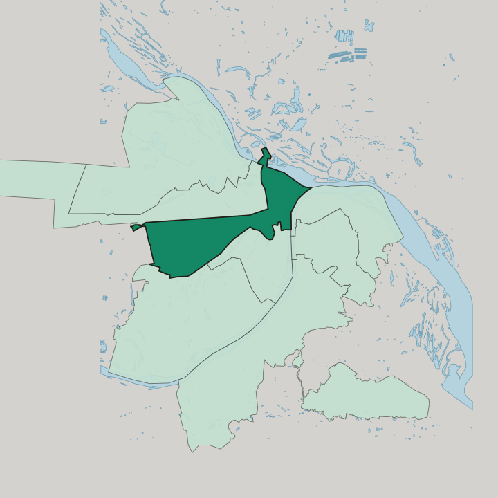 Map showing Kanavinsky City District — In Nizhniy Novgorod