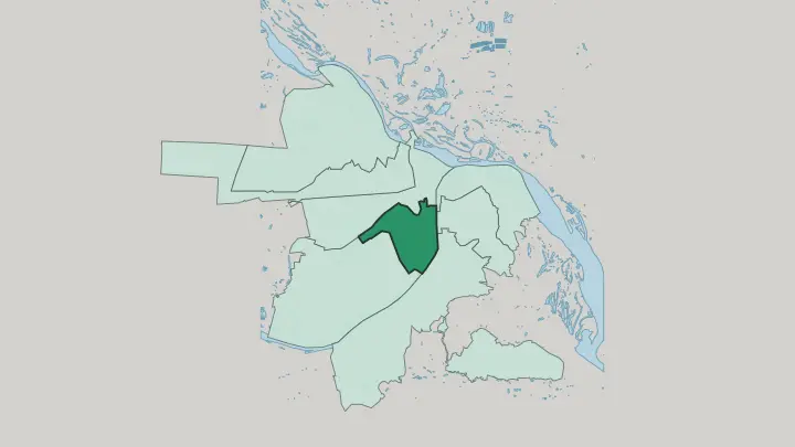 Map of Leninsky City District in Nizhniy Novgorod