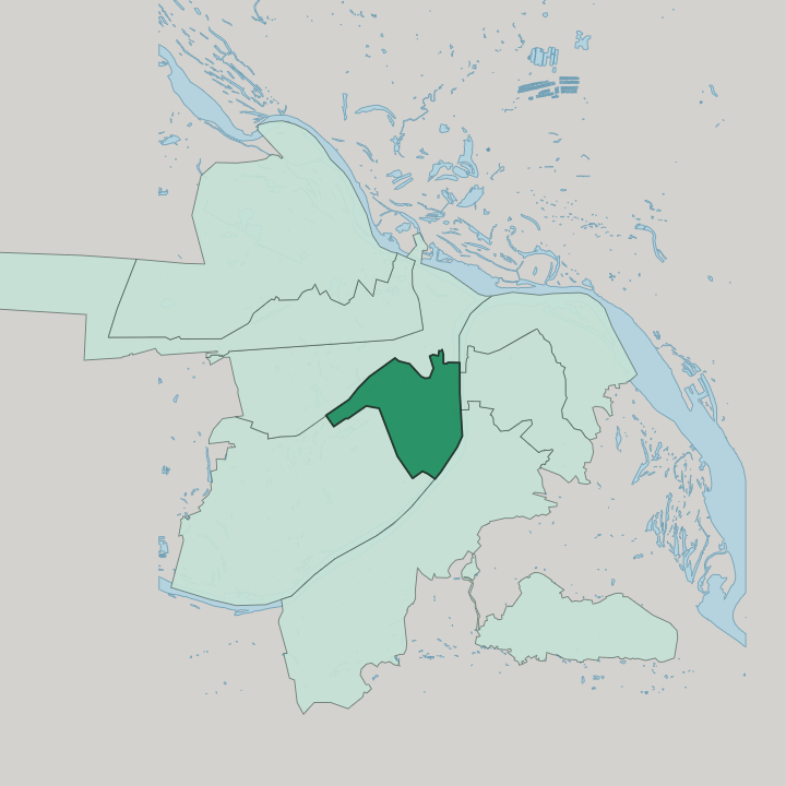 Map showing Leninsky City District — In Nizhniy Novgorod