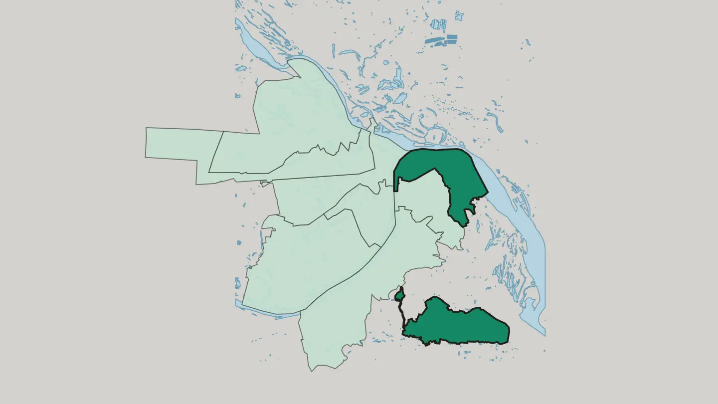 Map of Nizhegorodsky City District, Nizhny Novgorod in Nizhniy Novgorod