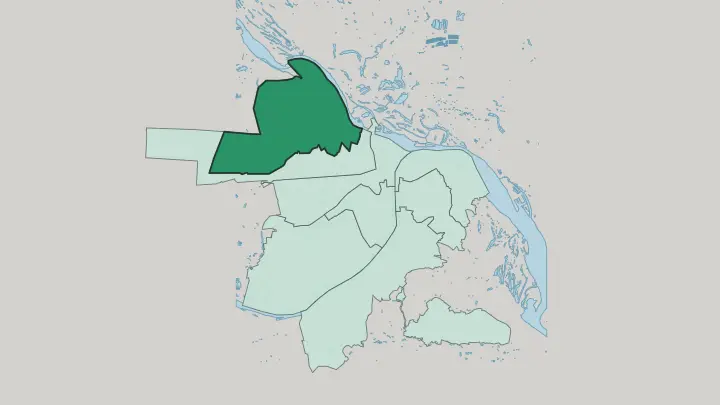Map of Sormovsky City District in Nizhniy Novgorod