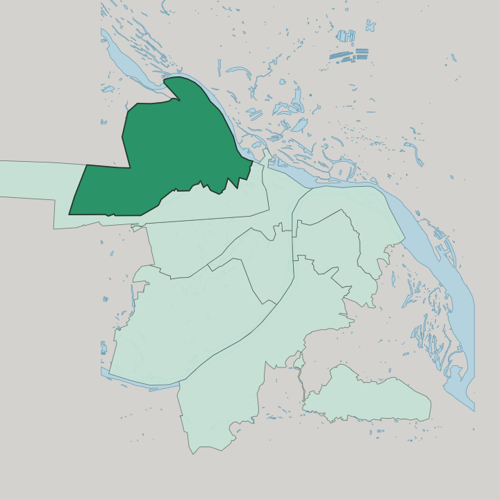 Map showing Sormovsky City District — In Nizhniy Novgorod