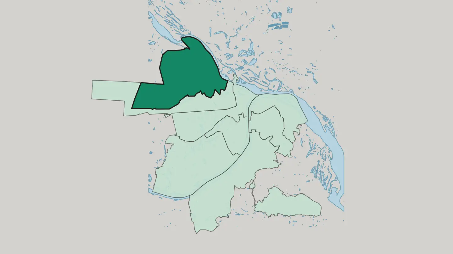 Map of Sormovsky City District in Nizhniy Novgorod