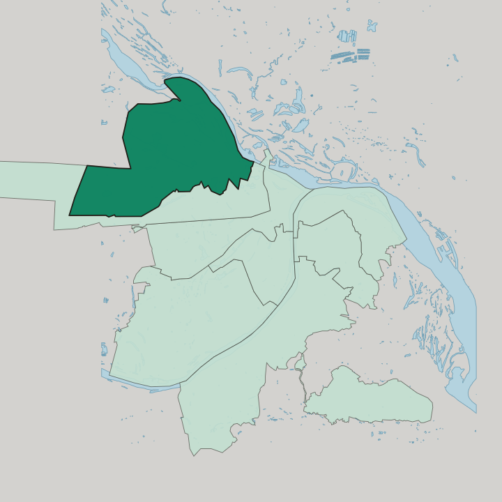 Map showing Sormovsky City District — In Nizhniy Novgorod