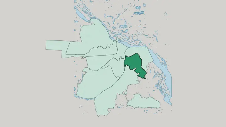 Map of Sovetsky City District, Nizhny Novgorod in Nizhniy Novgorod