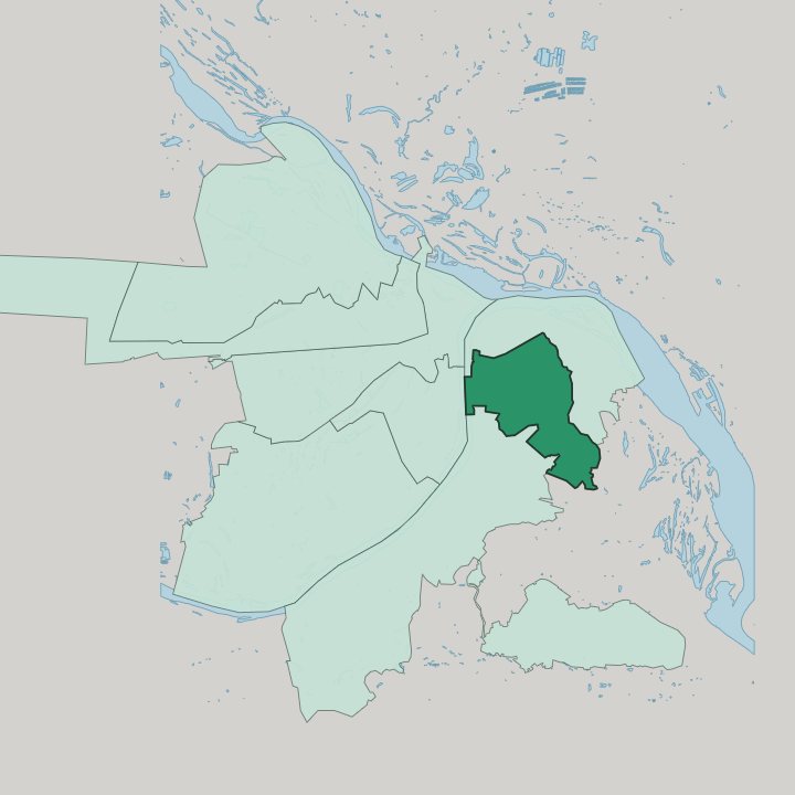 Map showing Sovetsky City District, Nizhny Novgorod — In Nizhniy Novgorod