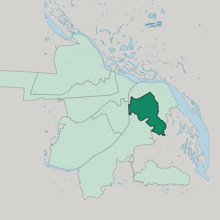 Map showing Sovetsky City District, Nizhny Novgorod — In Nizhniy Novgorod