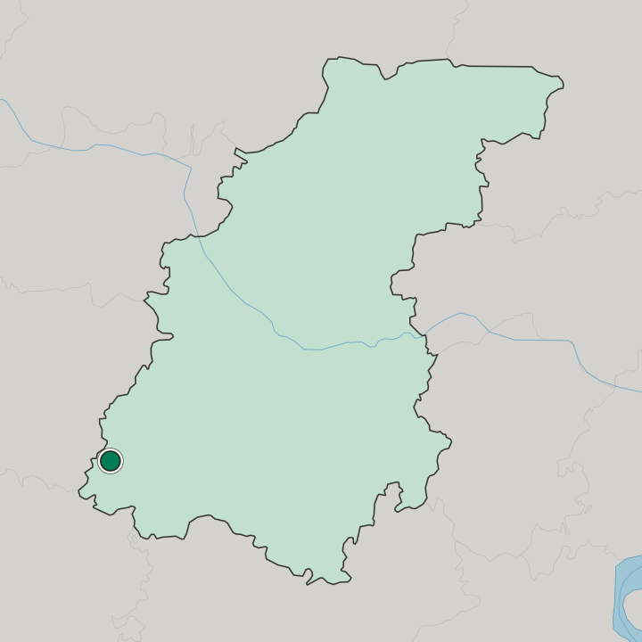 Map showing Vyksa — In Nizhny Novgorod Oblast