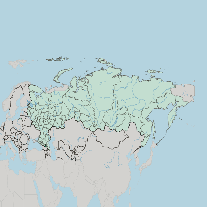 Map showing North Ossetia-Alania — In Russia