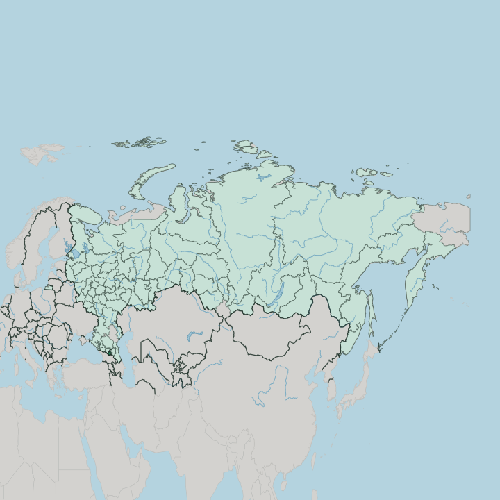 Map showing North Ossetia-Alania — In Russia