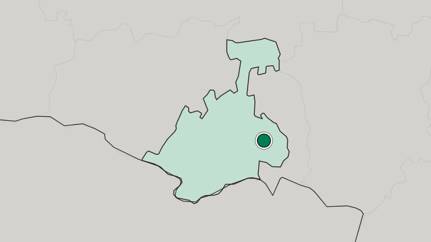 Map of Vladikavkaz in Russia