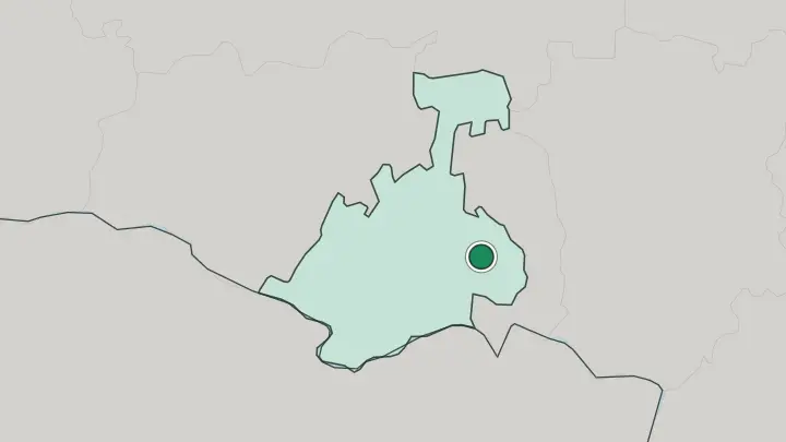 Map of Vladikavkaz in Russia