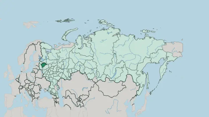 Map of Novgorod Oblast in Russia