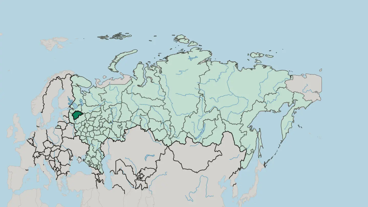 Map of Novgorod Oblast in Russia