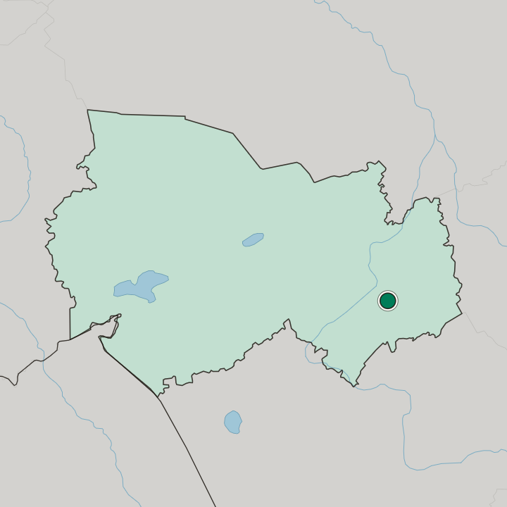 Map showing Iskitim — In Novosibirsk Oblast