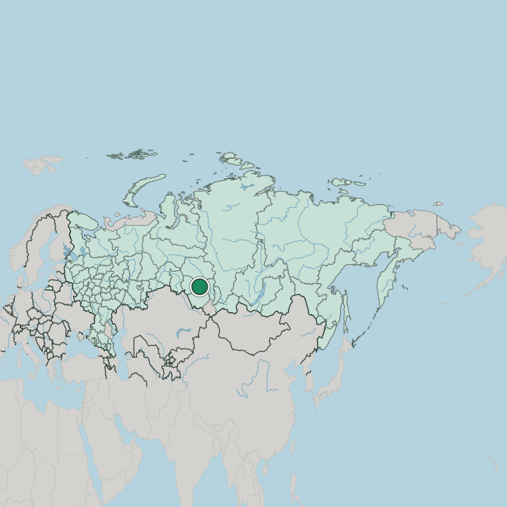 Map showing Novosibirsk — In Russia