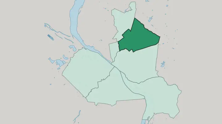 Map of Dzerzhinsky City District in Novosibirsk
