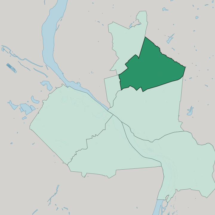Map showing Dzerzhinsky City District — In Novosibirsk