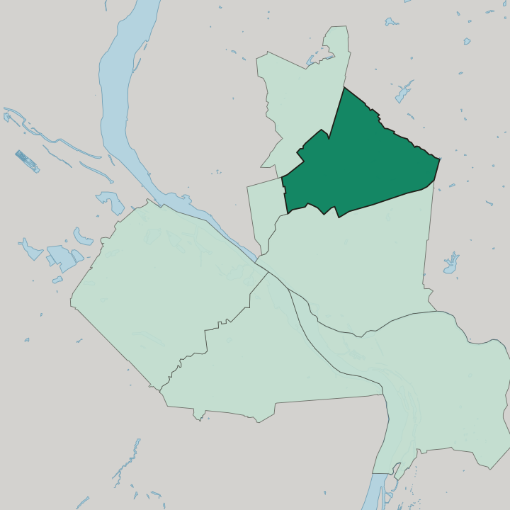 Map showing Dzerzhinsky City District — In Novosibirsk