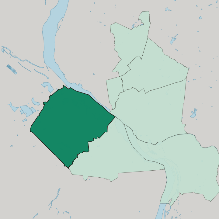 Map showing Leninsky City District — In Novosibirsk
