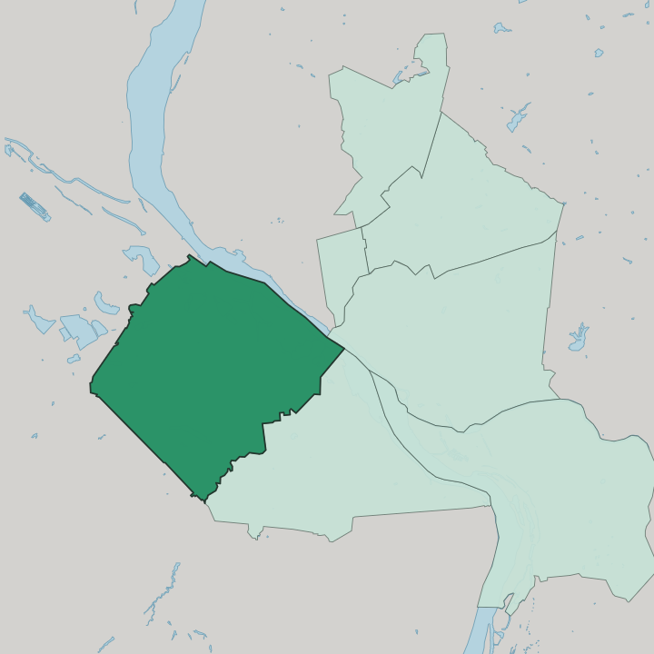 Map showing Leninsky City District — In Novosibirsk