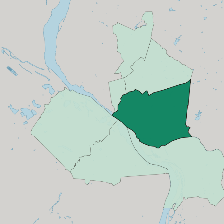 Map showing Oktyabrsky City District — In Novosibirsk