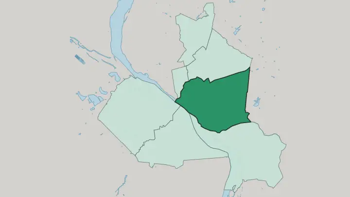 Map of Oktyabrsky City District in Novosibirsk