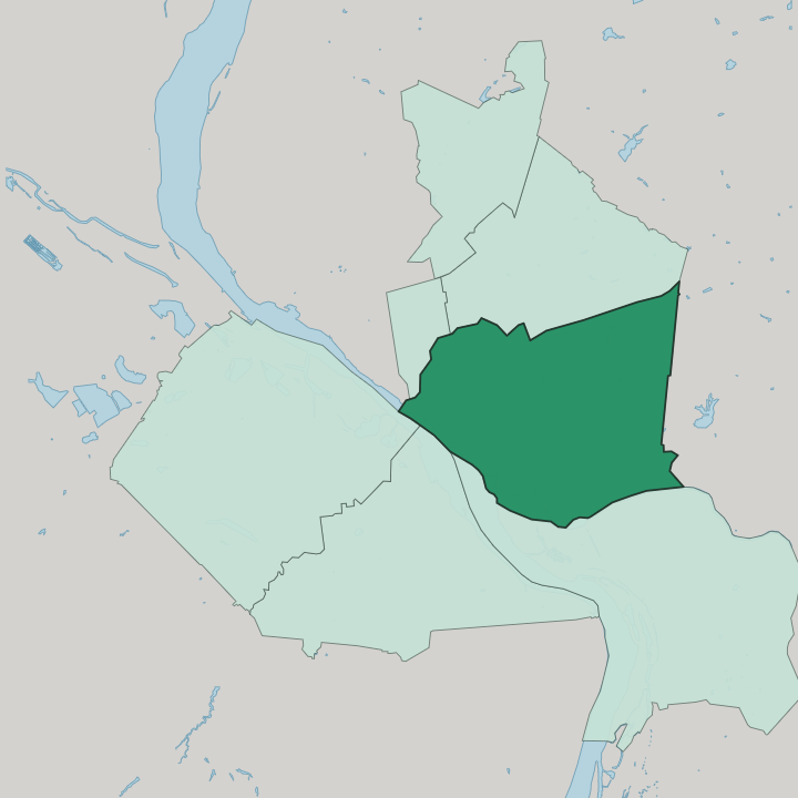 Map showing Oktyabrsky City District — In Novosibirsk