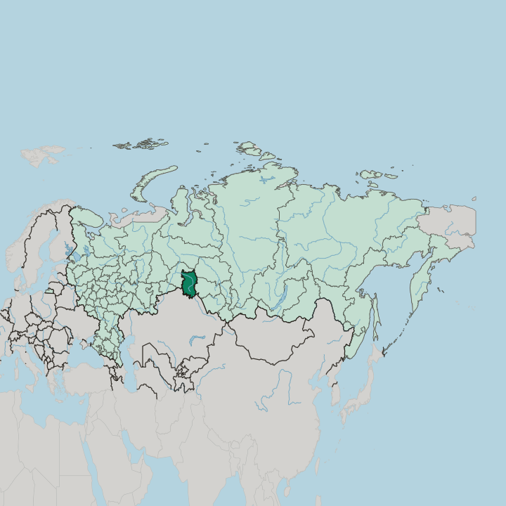 Map showing Omsk Oblast — In Russia