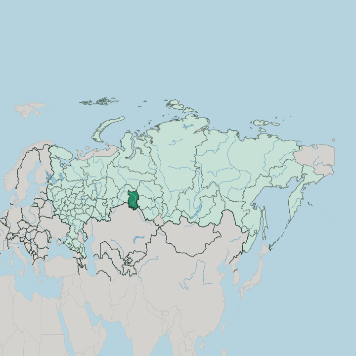 Map showing Omsk Oblast — In Russia