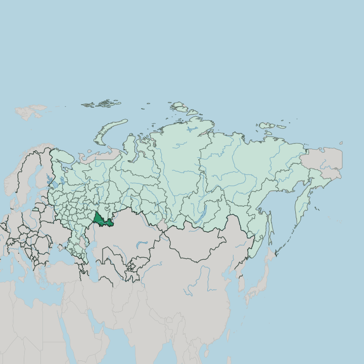 Map showing Orenburg Oblast — In Russia