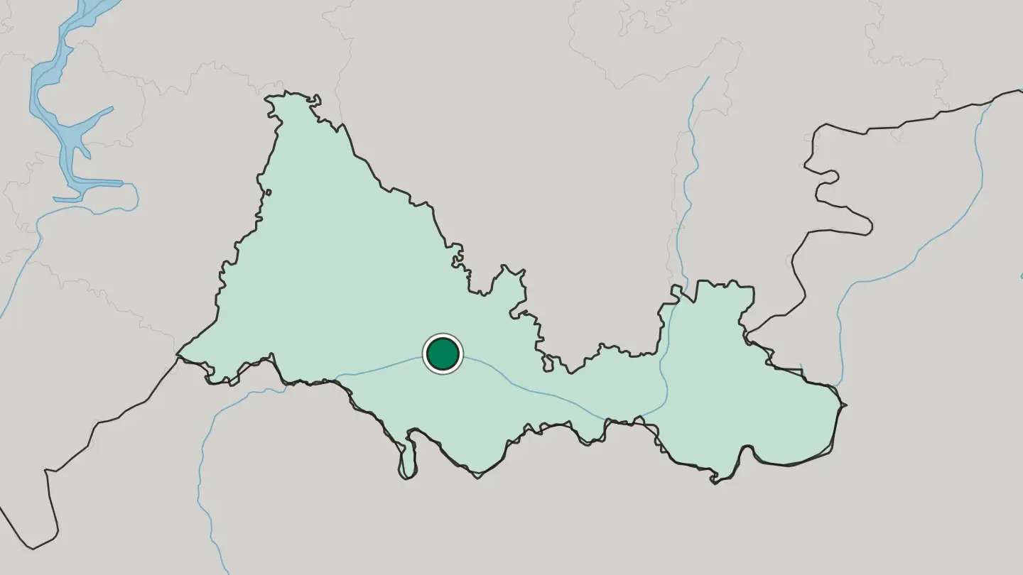 Map of Orenburg in Russia