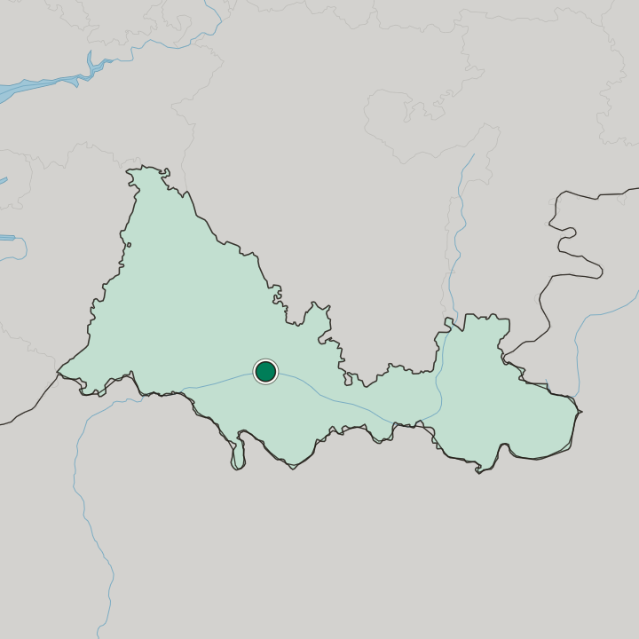 Map showing Orenburg — In Orenburg Oblast