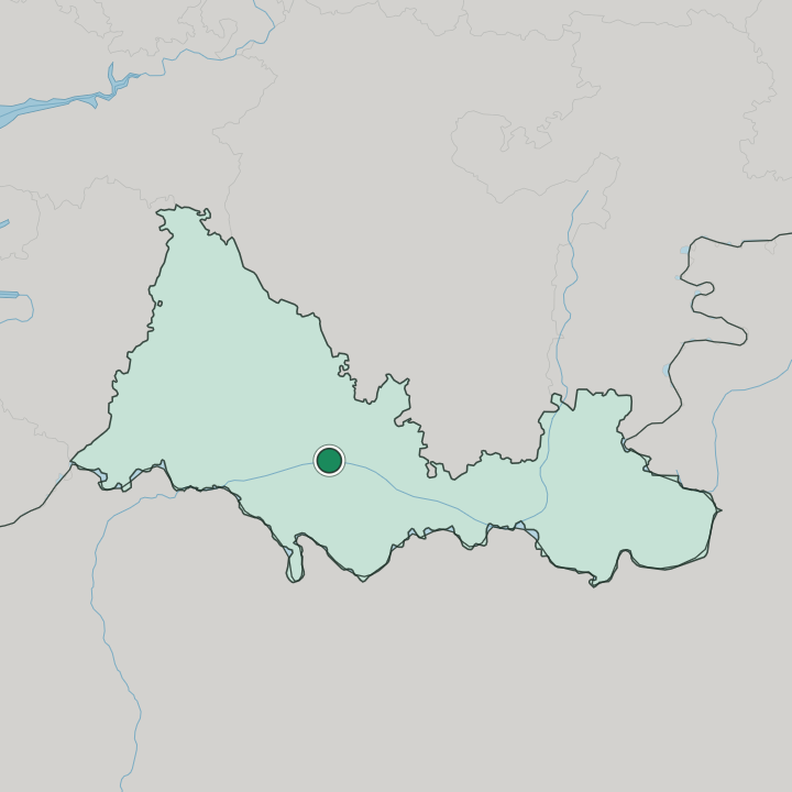 Map showing Orenburg — In Orenburg Oblast