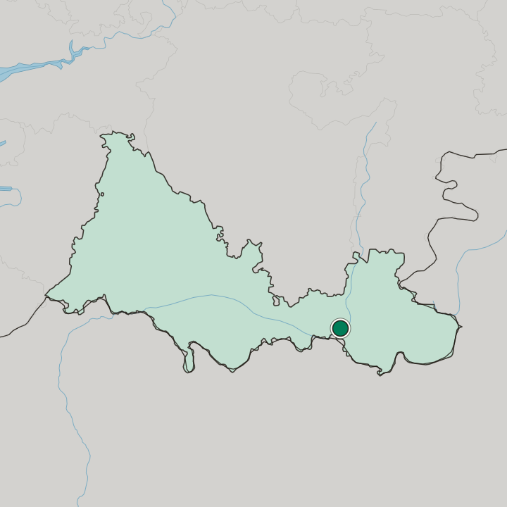 Map showing Orsk — In Orenburg Oblast