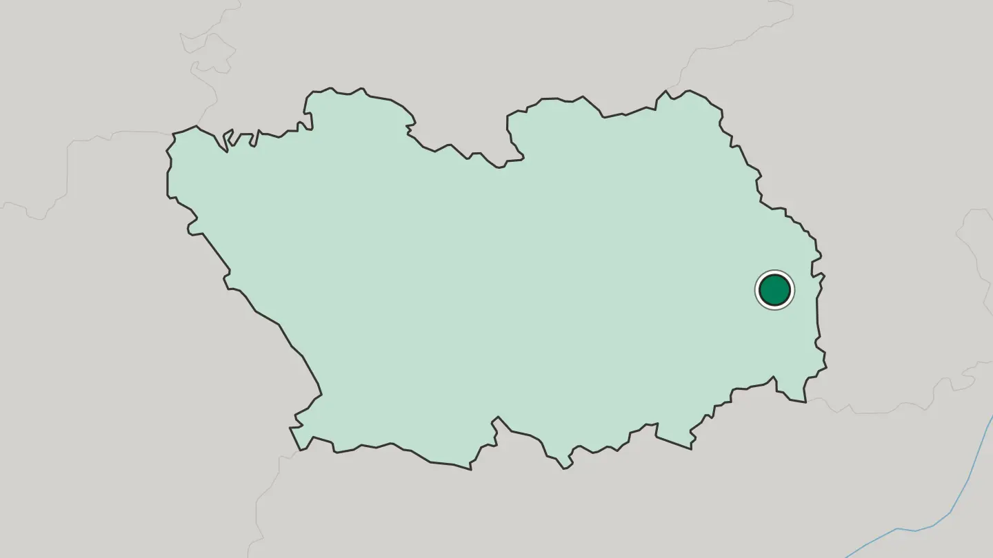 Map of Kuznetsk in Russia