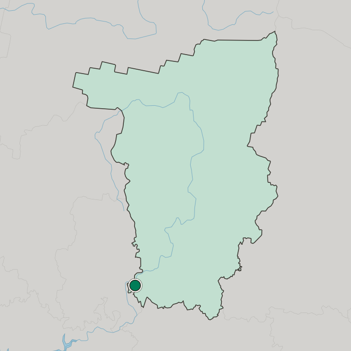 Map showing Chaykovskiy — In Perm Krai