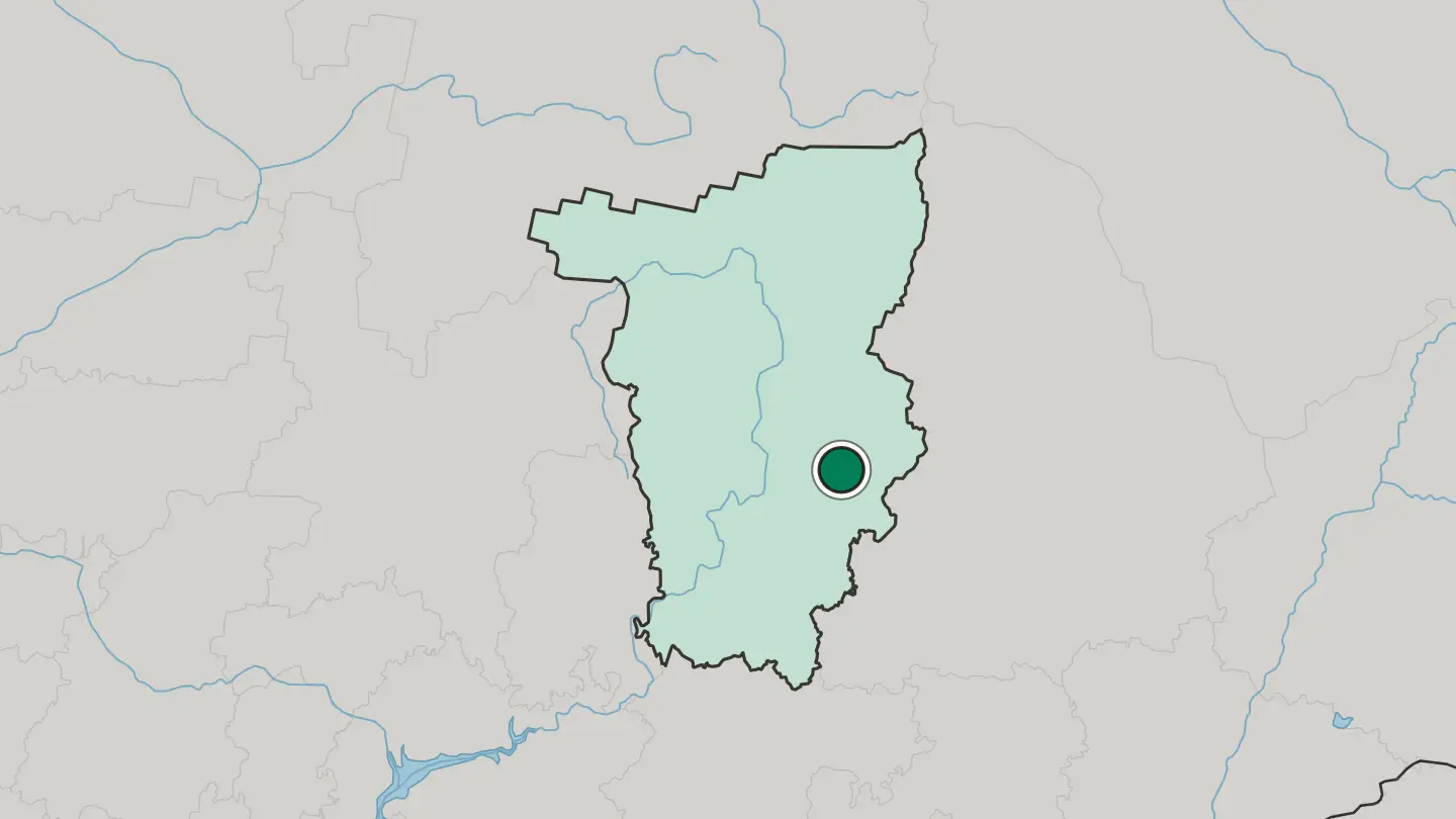 Map of Chusovoy in Russia