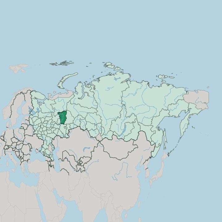 Map showing Perm Krai — In Russia