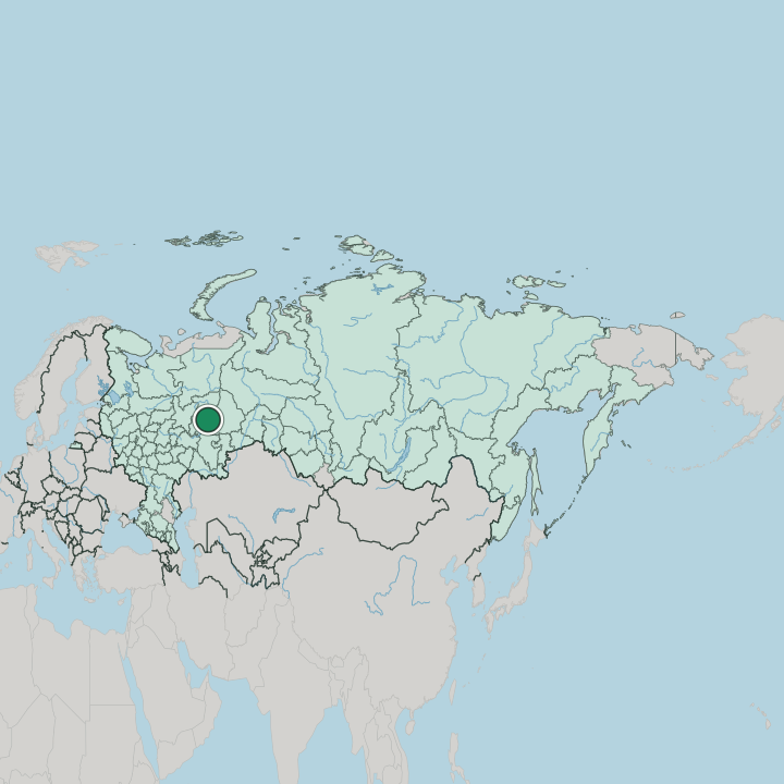 Map showing Perm — In Russia