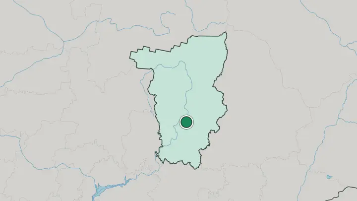 Map of Perm in Russia