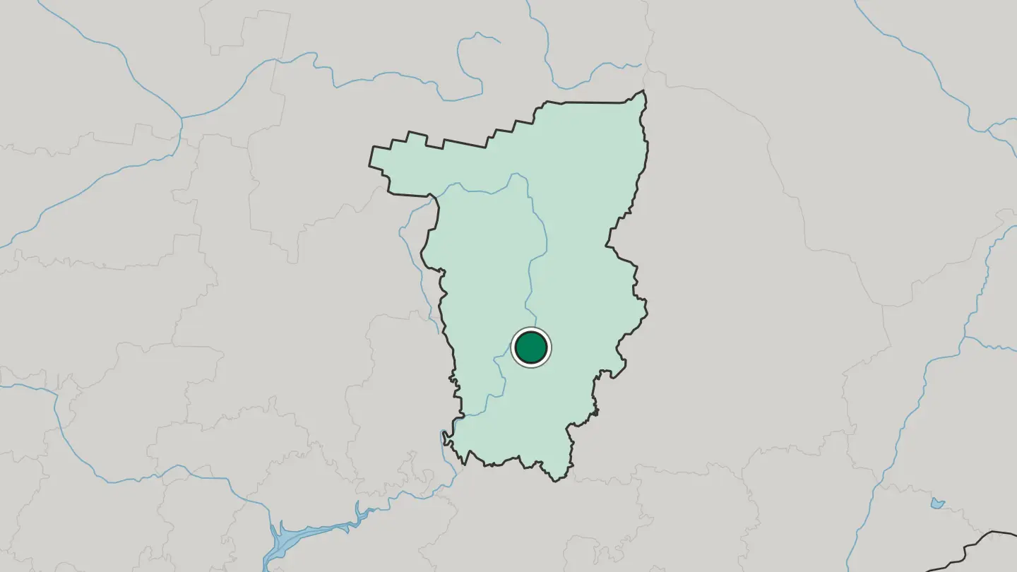 Map of Perm in Russia