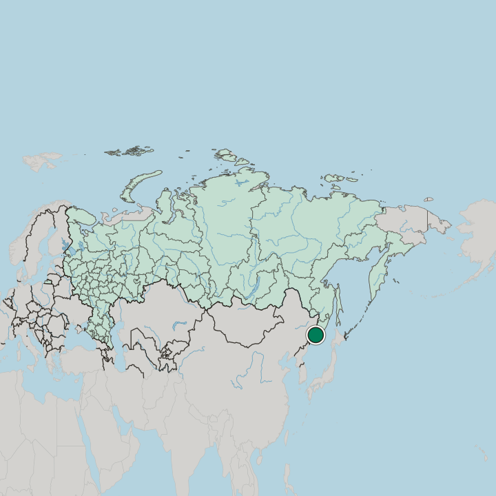 Map showing Arsen’yev — In Russia