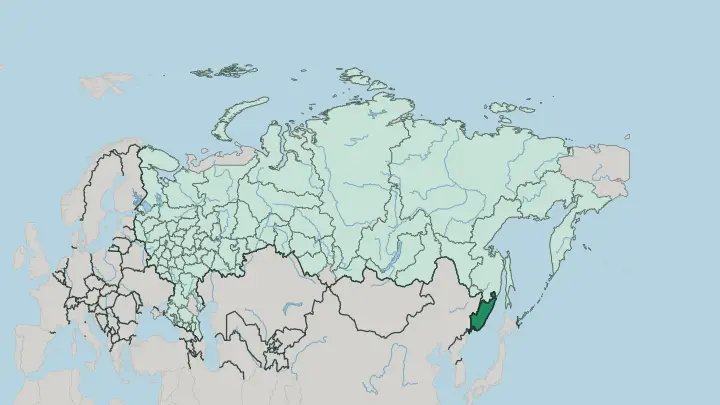 Map of Primorskiy Kray in Russia