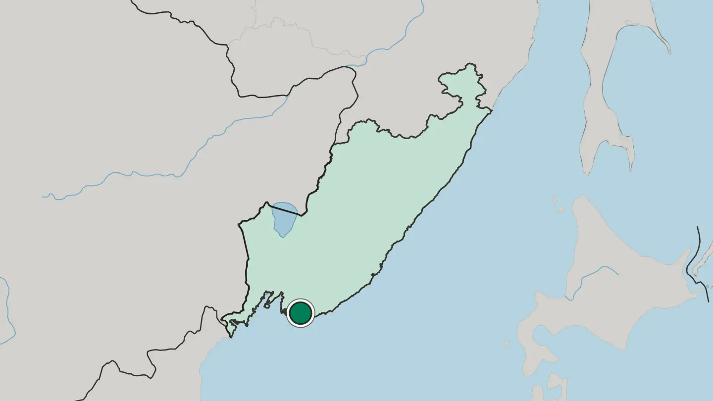Map of Nakhodka in Russia