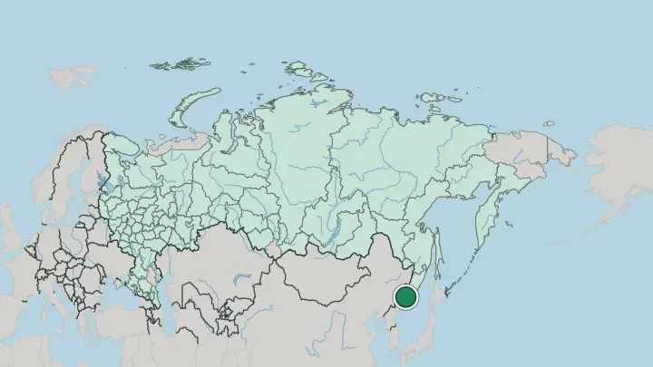 Map of Vladivostok in Russia