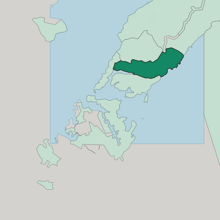 Map showing Leninsky City District — In Vladivostok