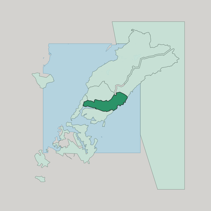 Map showing Leninsky City District, Vladivostok — In Vladivostok