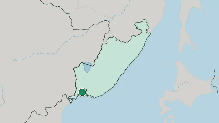 Map of Vladivostok in Russia